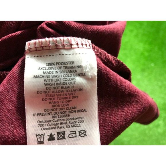 Columbia A&M Mens Maroon Striped Short Sleeve Polo Shirt Size Medium - Picture 8 of 10